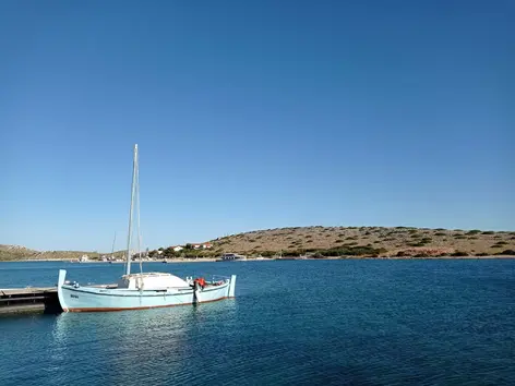 anchored boat